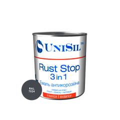 Купити Емаль Unisil Rust Stop 3 in 1, ТМ "Unisil", RAL 7024 графіт, 0,75л