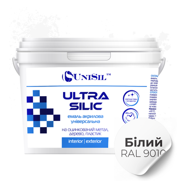 Купити Емаль акрилова Ultra Silic, ТМ "UNISIL", біла 0,35л