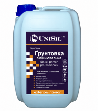 Купити Ґрунтовка зміцнювальна &laquo;Unisil primer professional&raquo;, акрилова, 10л