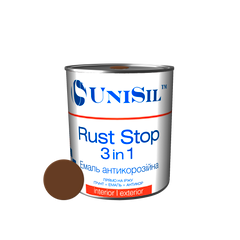 Купити Емаль Unisil Rust Stop 3 in 1, ТМ "Unisil", коричнева, 2,5л