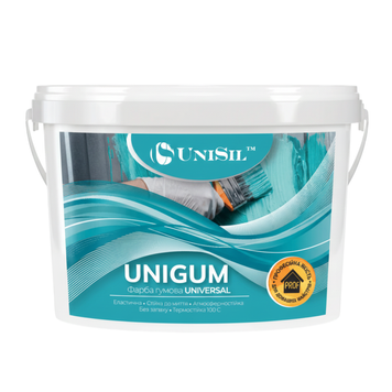 Фарба гумова універсальна UNIGUM, TM "Unisil", біла , 1 л