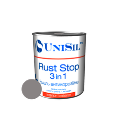 Купити Емаль Unisil Rust Stop 3 in 1, ТМ "Unisil", сіра, 0,75л