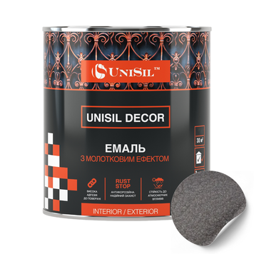 Купити Емаль Unisil Decor з молотковим ефектом, ТМ "Unisil", коричнева, 2,5л