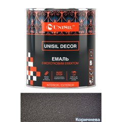 Купить Эмаль Unisil Decor с молотковым эффектом, ТМ "Unisil", коричневая, 0,75л
