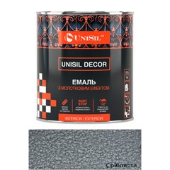 Купить Эмаль Unisil Decor с молотковым эффектом, ТМ "Unisil", серебро, 0,75л