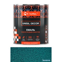 Купить Эмаль Unisil Decor с молотковым эффектом, ТМ "Unisil", зеленая, 2,5л.