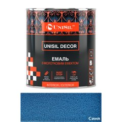 Купить Эмаль Unisil Decor с молотковым эффектом, ТМ "Unisil", синяя, 0,75л